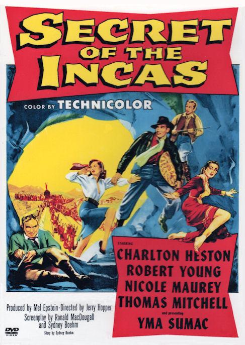 Secret of the Incas 1954 DVD Charlton Heston Robert Young Yma Sumac  Region 1 