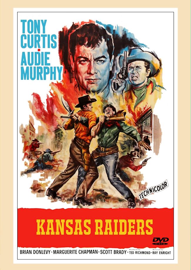 Kansas Raiders DVD Audie Murphy Brian Donlevy Tony Curtis Quantrill Playable in US Beautiful